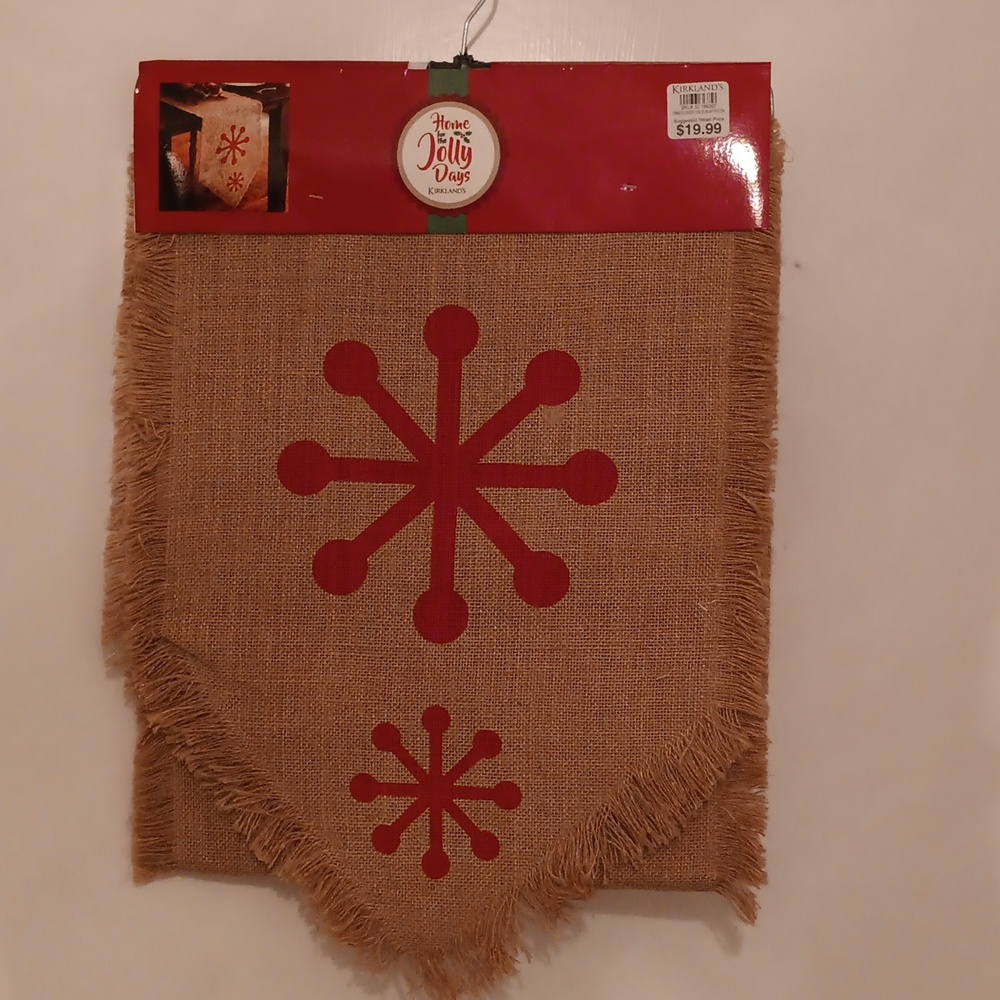 NIP Kirkland's Chrustmas burlap table runner